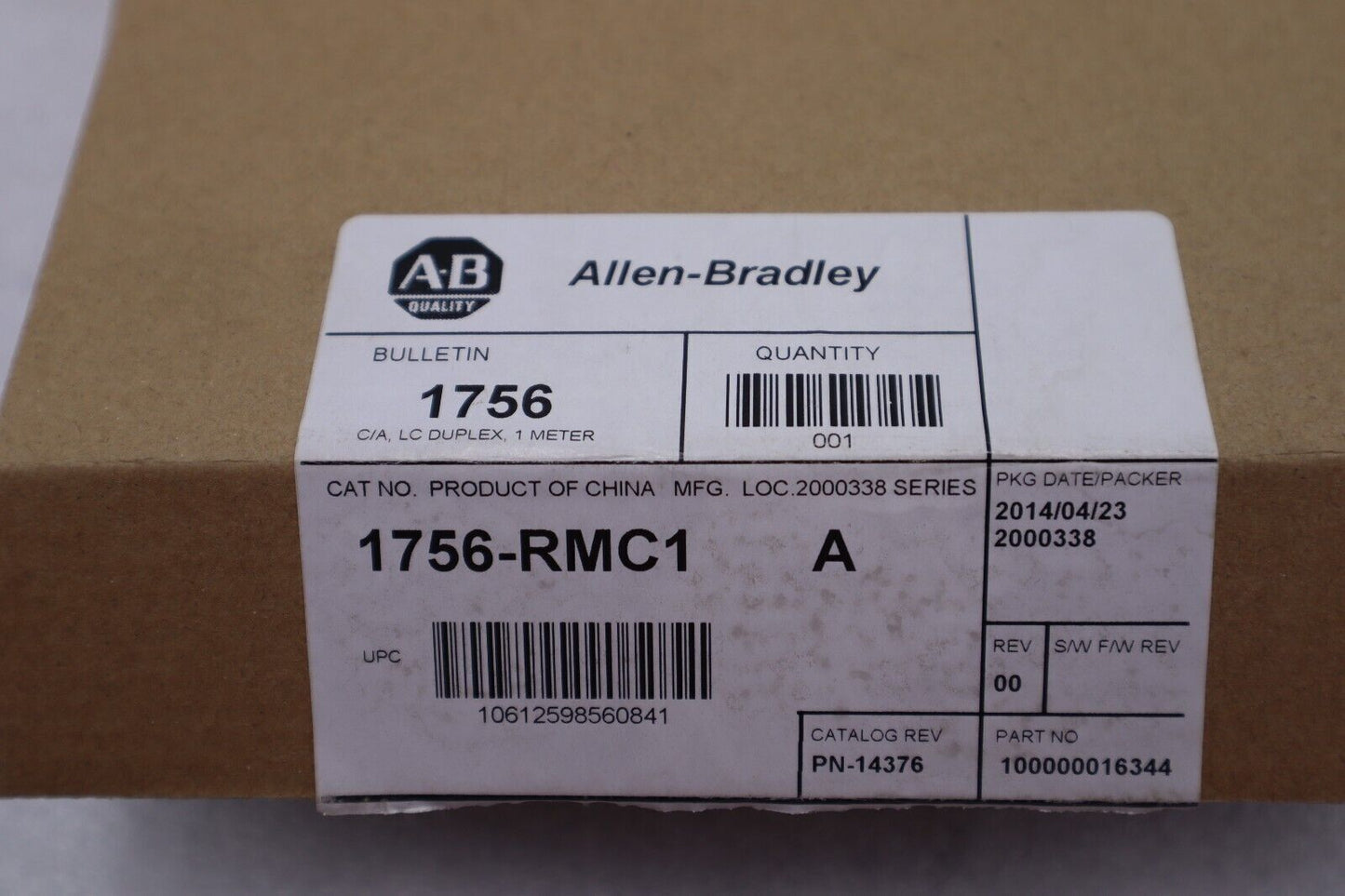 Allen-Bradley 1756RMC1 Controllogix Cable PLC AB - ALLEN-BRADLEY