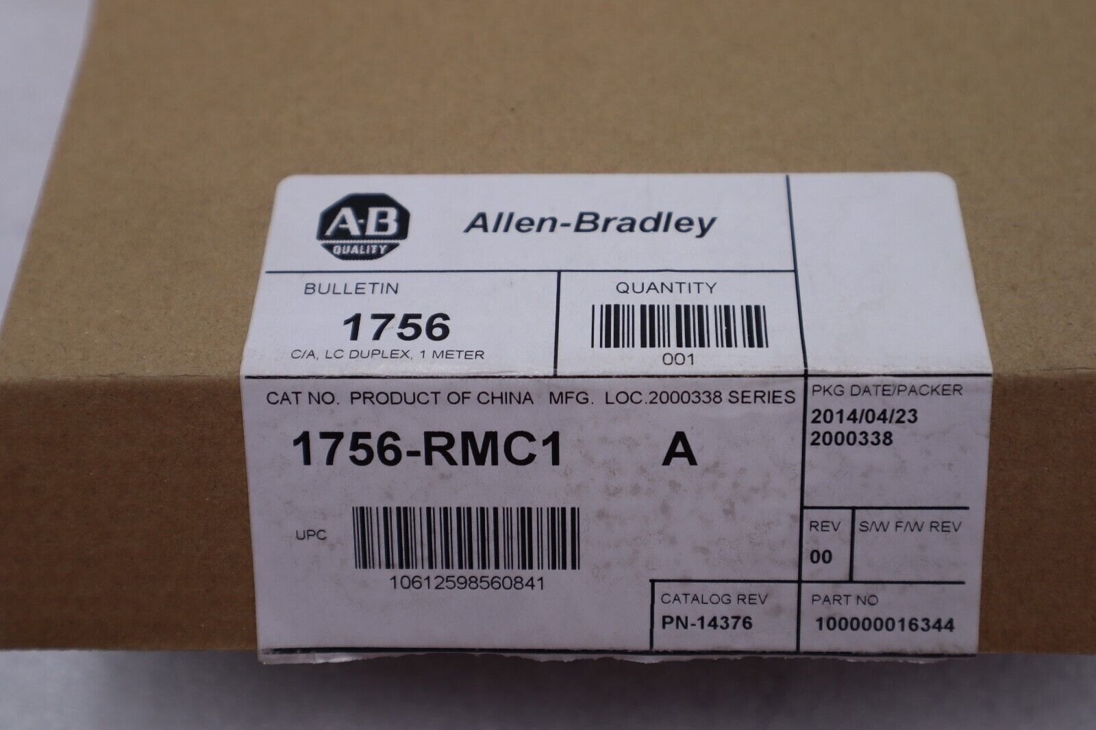 Allen-Bradley 1756RMC1 Controllogix Cable PLC AB - ALLEN-BRADLEY