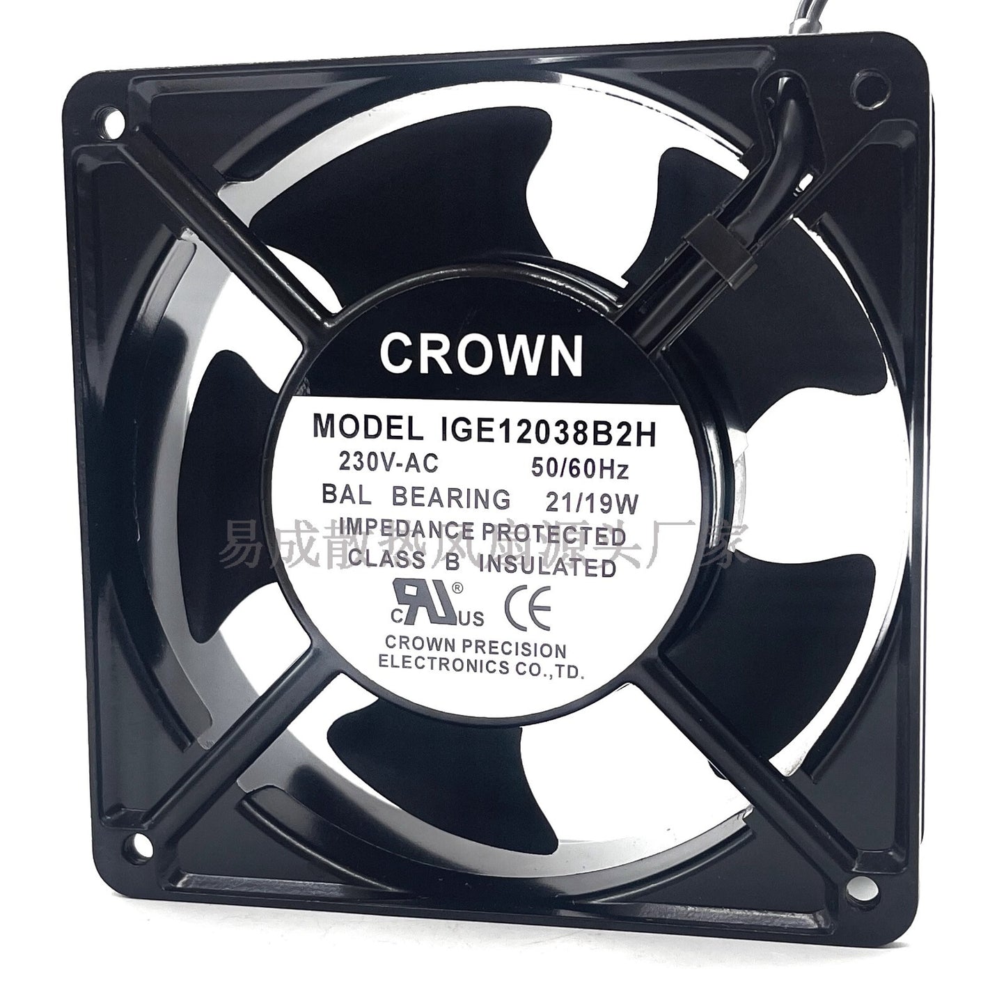 CROWN IGE12038B2H AC230V 21/19W Axial Cooling Fan for Enclosures and Cabinets