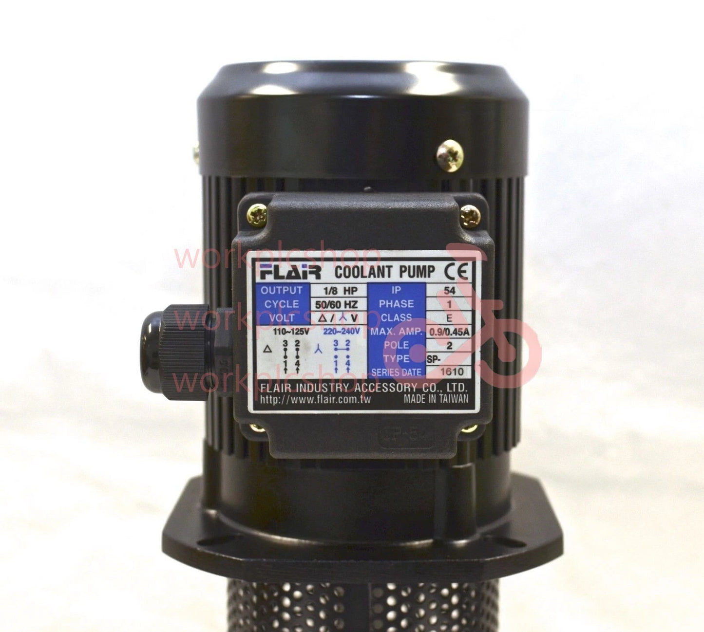 1/8 HP Filtered Coolant Pump, 110V/220V, SINGLE-PHASE, 180mm (7") SP-8180-1PH