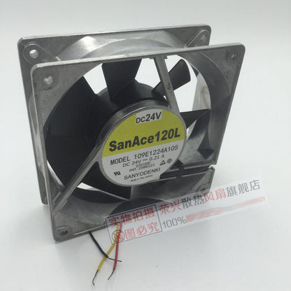 Sanyo 109E1224A105 DC24V 0.37A 12CM 12038 120*120*38mm 3pin fan
