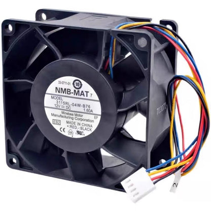 NMB 3115RL-04W-B76 8038 DC12V 1.60A 8CM 4-Pin High Rotation Server Cooling Fan