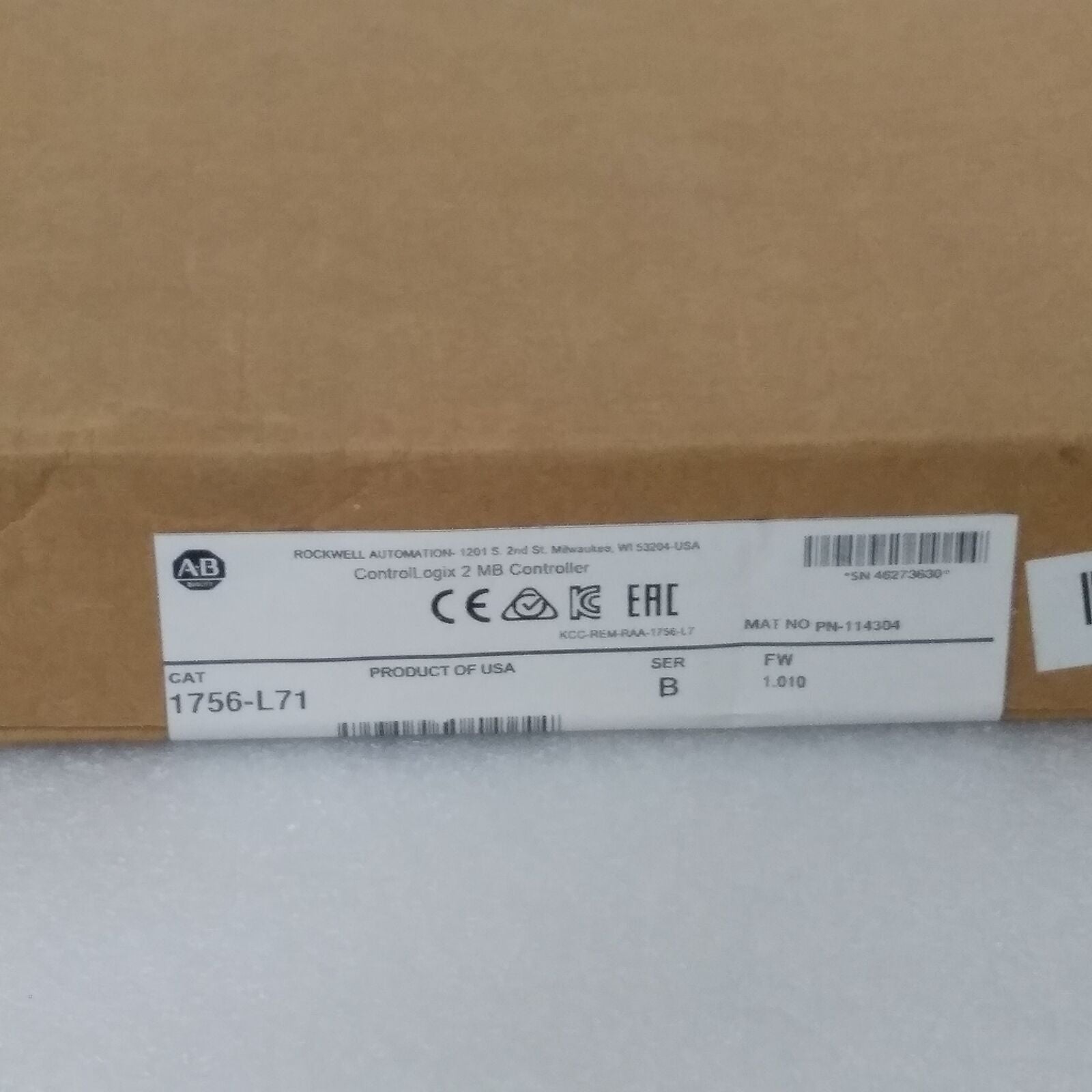 1756-L71 Sent within 24 hours without box - SENT WITHIN 24 HOURS PLC