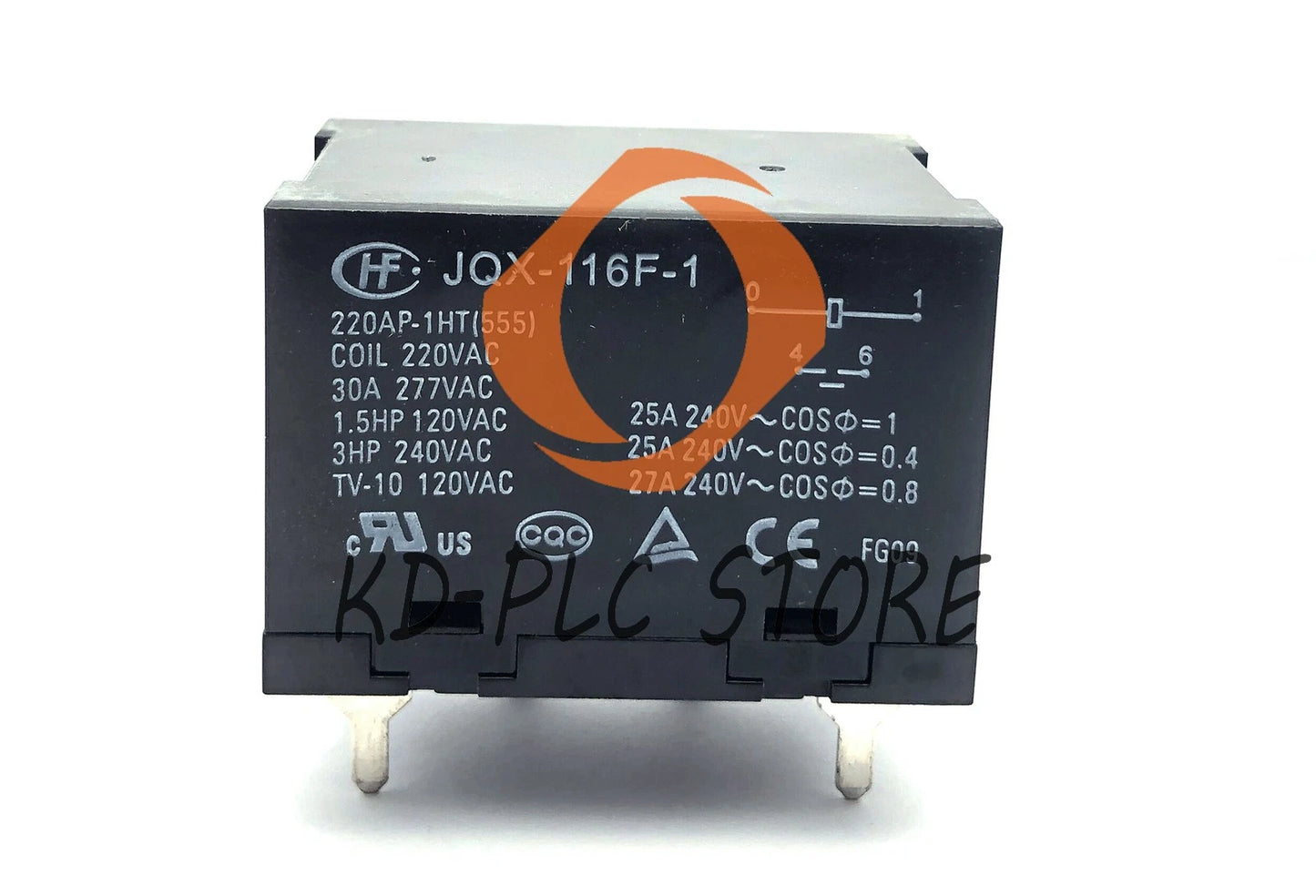 1pc HONGFA JQX-116F-1-220AP-1HT Power Relay 220VAC 4Pin 30A 277VAC