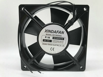 INDAFAN XD12025A2HS 12CM 220V 12025 2-wire AC aluminum frame cooling fan