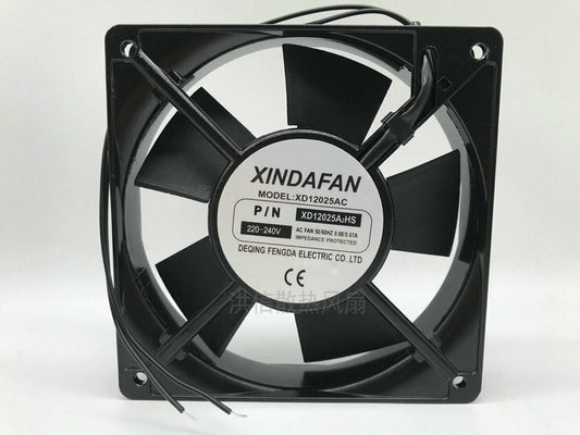 INDAFAN XD12025A2HS 12CM 220V 12025 2-wire AC aluminum frame cooling fan