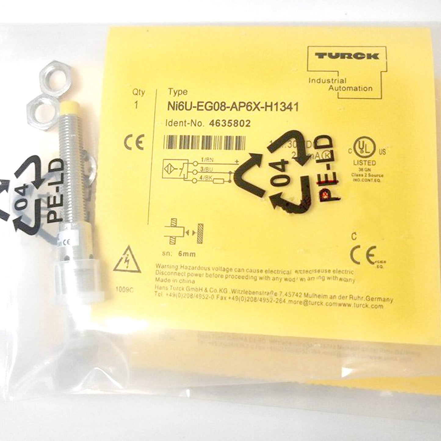 TURCK NI6U-EG08-AP6X-H1341 Proximity Switch Sensor - Smart Proximity Switch | 100% reliable | 3m detection range | compatible with NI-Link | perfect for security systems - TURCK
