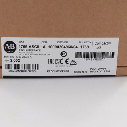 CompactLogix AB 1769-ASCII SER A - COMPACTLOGIX