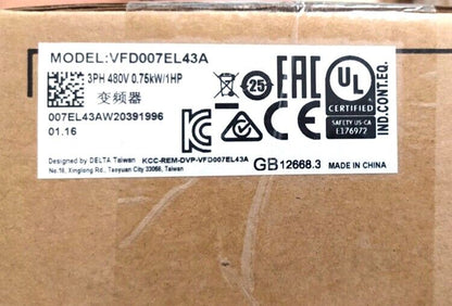 Delta VFD007EL43A 1Hp 460V - DELTA