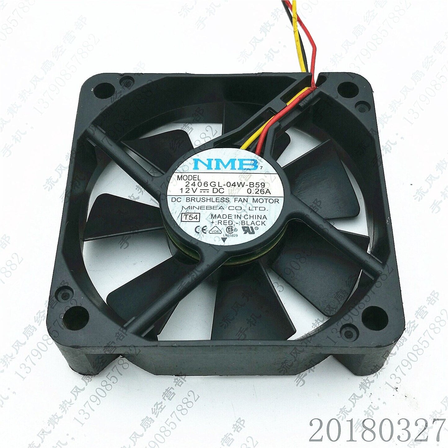NMB 2406GL-04W-B59 6015 DC12V 0.26A 6CM 3-Wire Cooling Fan