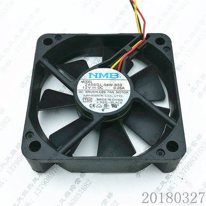 NMB 2406GL-04W-B59 6015 DC12V 0.26A 6CM 3-Wire Cooling Fan