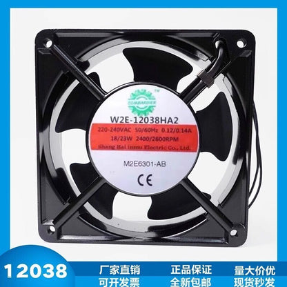 1PCS W2E-12038HA2 AC220V-240V 0.12A/0.14A 12CM Axial Cooling Fan