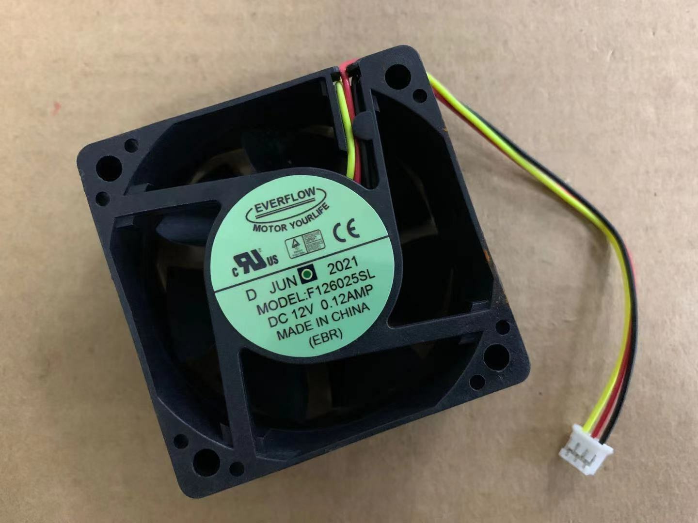 new EVERFLOW F126025SL 12V 0.12AMP 6025 PWM 6CM Main Box CPU Cooling Fan 3-wire