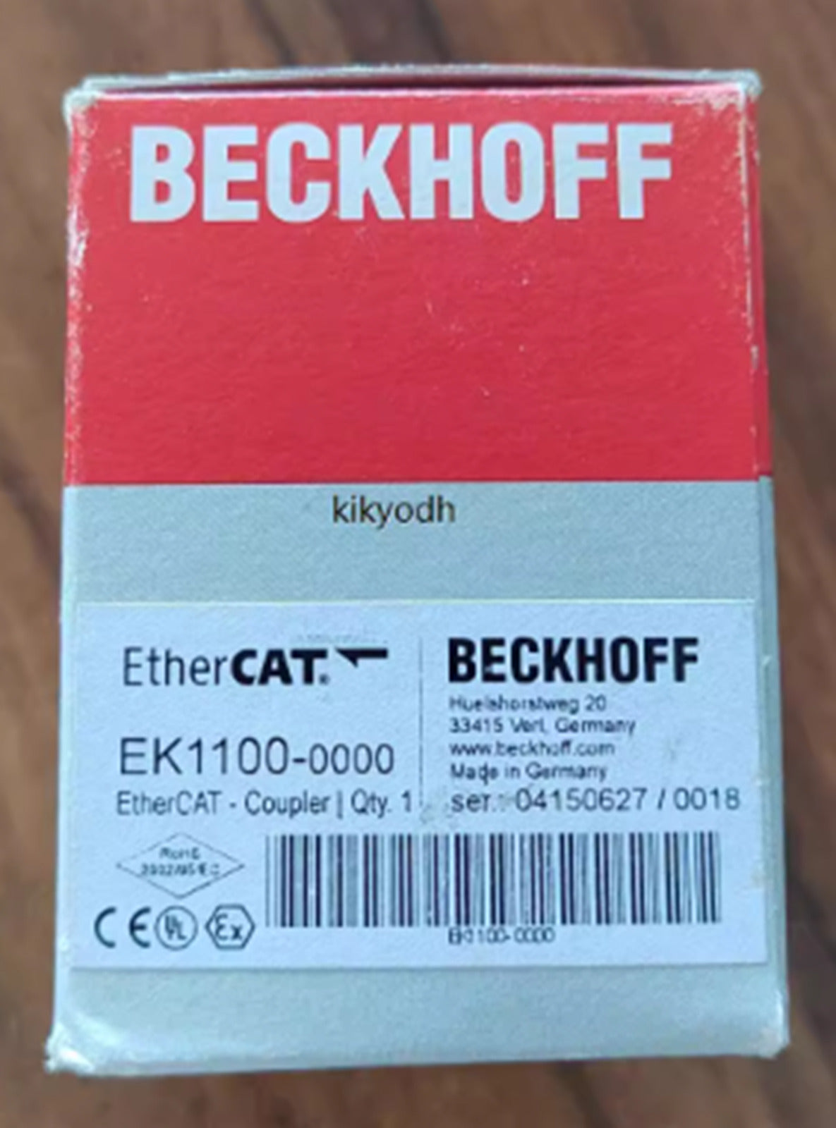 NEW Beckhoff EK1100-0000 Ethercat Coupler Ethernet Ethercat Coupler 1100 2.4 GHz Ethernet Ethercat Coupler Plated Steel Construction 19-inch Enclosure IP67/IP69K Weight: 1.2 kg - BECKHOFF