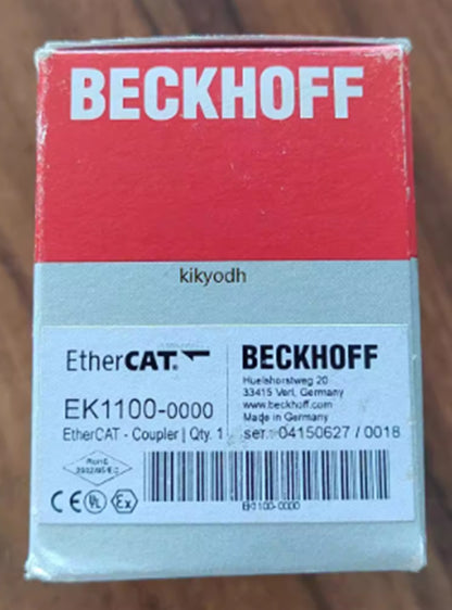 NEW Beckhoff EK1100-0000 Ethercat Coupler Ethernet Ethercat Coupler 1100 2.4 GHz Ethernet Ethercat Coupler Plated Steel Construction 19-inch Enclosure IP67/IP69K Weight: 1.2 kg - BECKHOFF