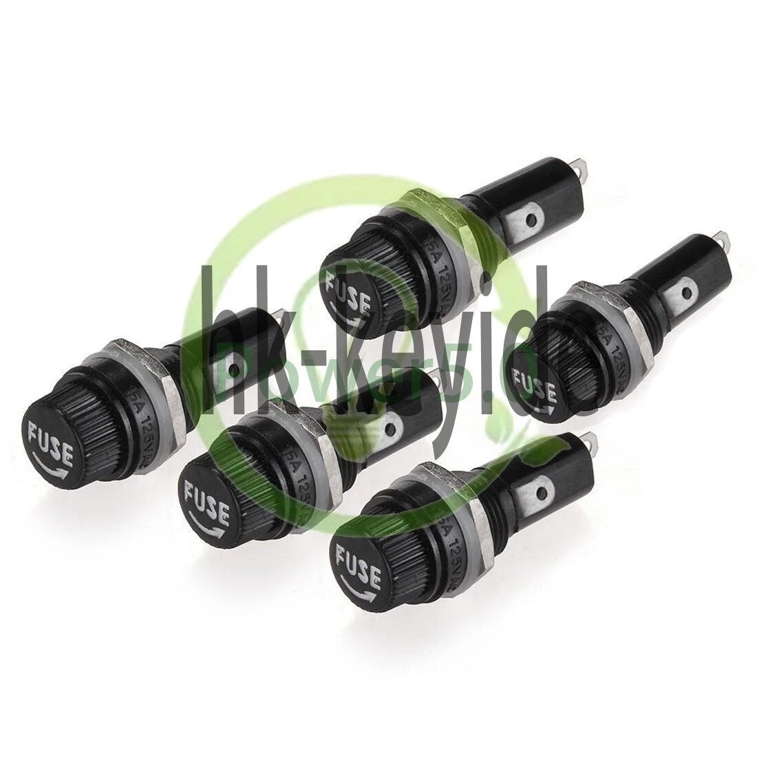 Set Safety Panel Mount Fuse Holder 5x20mm 10A 250V AC 15A 125V AC M 5PCS