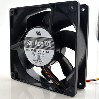 1pcs Sanyo 109E1224H144 12038 12CM 24V 0.25A 4-wire double ball cooling fan