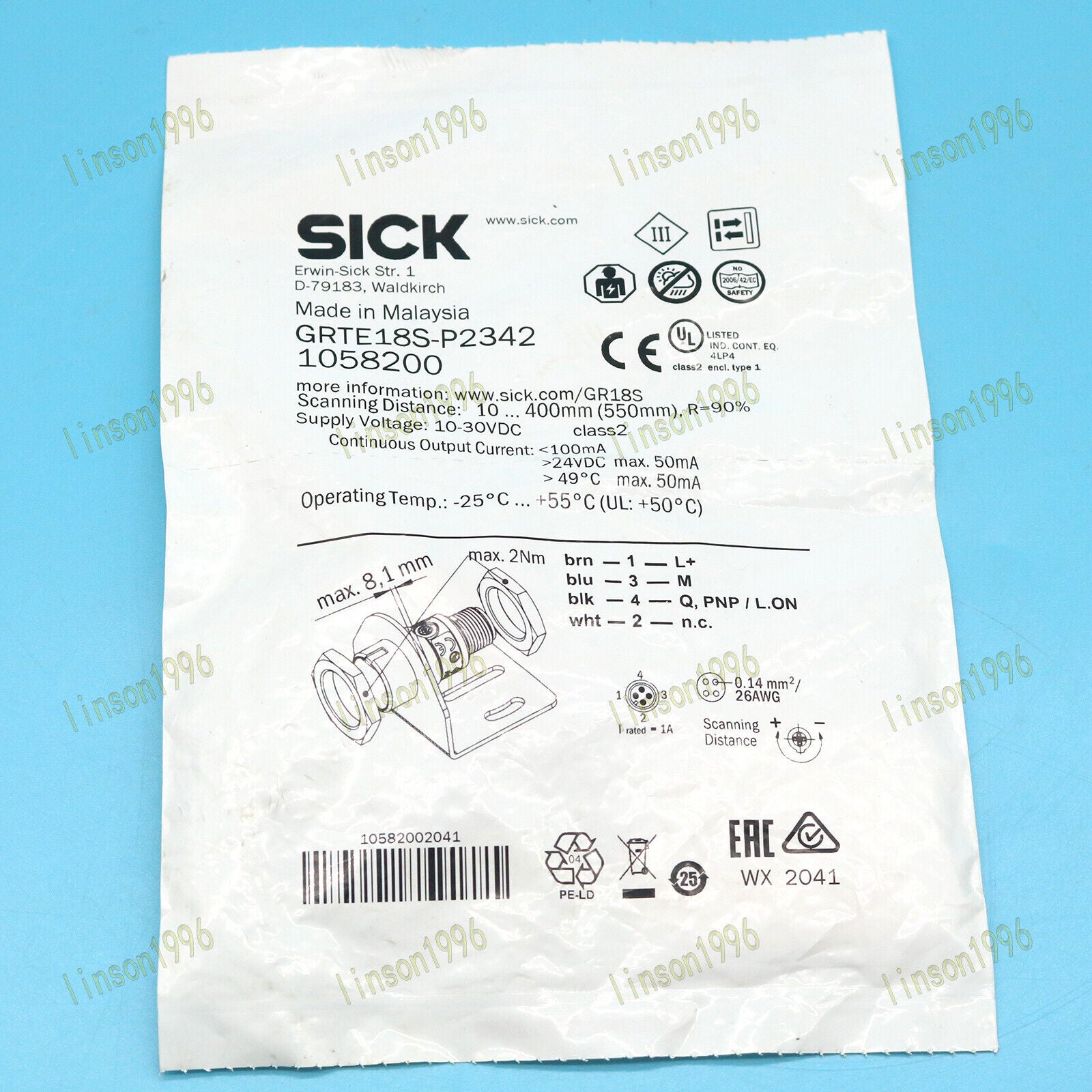new 1PC SICK Photoelectric switch GRTE18S-P2342 1058200 spot stock optimized - SICK