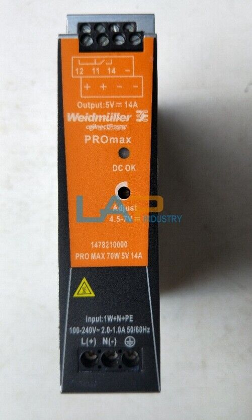 Weidmiller PRO MAX Power Module 70W 5V 14A - Model 1478210000 - WEIDMILLER