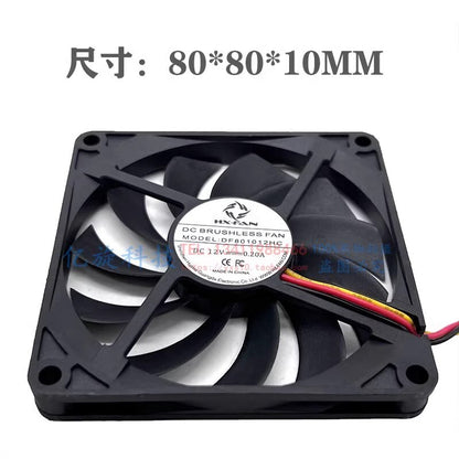 HX-FAN DF801012HC 8010 DC12V 0.20A 8CM 3-Wire Silent Cooling Fan