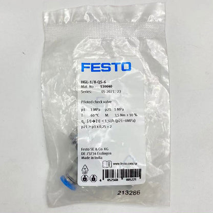 new FESTO HGL-1/8-QS-6 530040 1PC Check Valve HGL18QS6 - FESTO