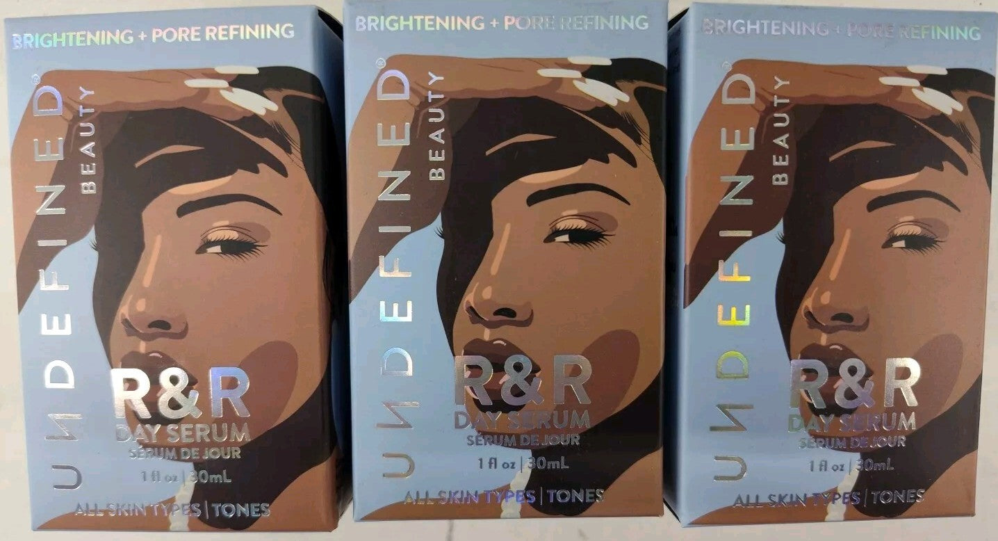 3x Undefined R&R Day Serum - 1 fl oz ea. Brightening & Pore Refining 💥