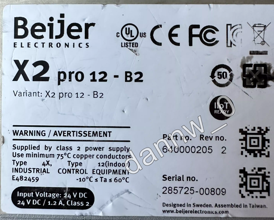 Used Beijer X2 Pro 12-B2 Touchscreen Device with X2 pro 12-B2 specs - BEIJER