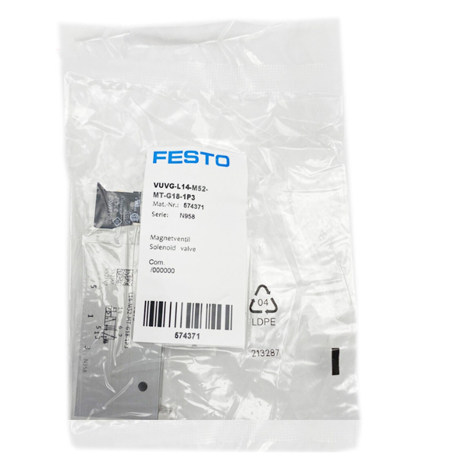 FESTO VUVG-L14-M52-MT-G18-1P3 Solenoid Valve - FESTO
