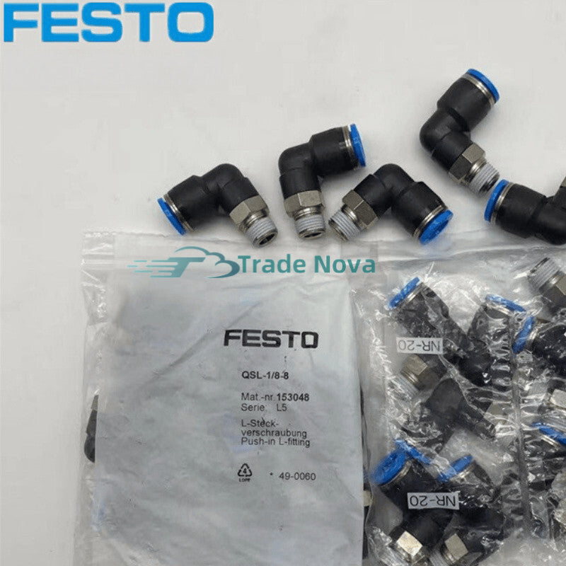 10PCS  FESTO QSL-G1/4-12 186351 Push in fitting QS Fast delivery