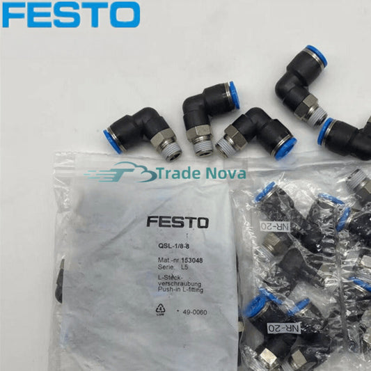 10PCS  FESTO QSL-G1/4-12 186351 Push in fitting QS Fast delivery