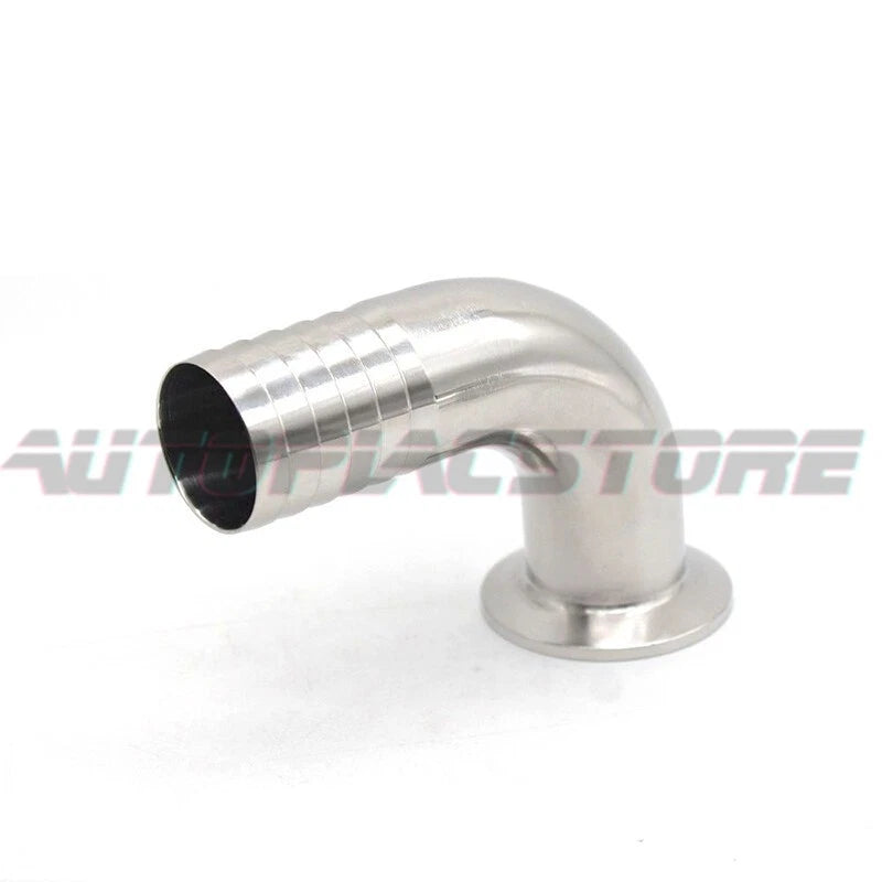1.5/2" Tri Clamp Ferrule 90 Degree Elbow SS304 Sanitary Hose Barb Pipe Fitting #