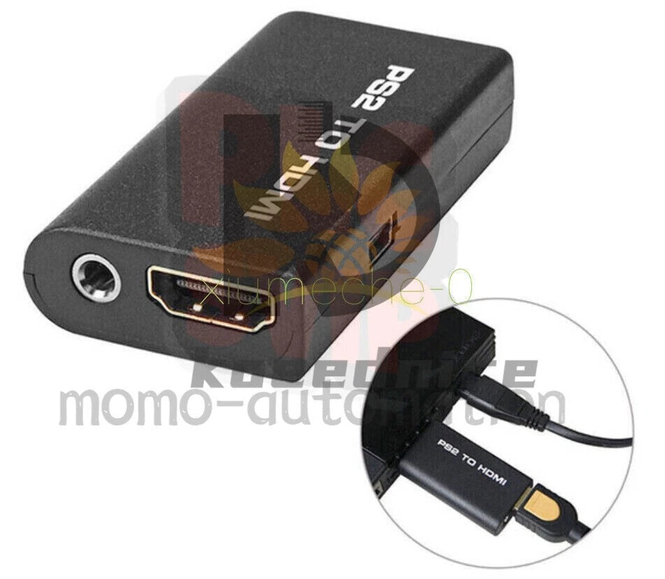 PS2 to HDMI Audio Video Cable AV Adapter Converter w/3.5mm Audio Output for HDTV