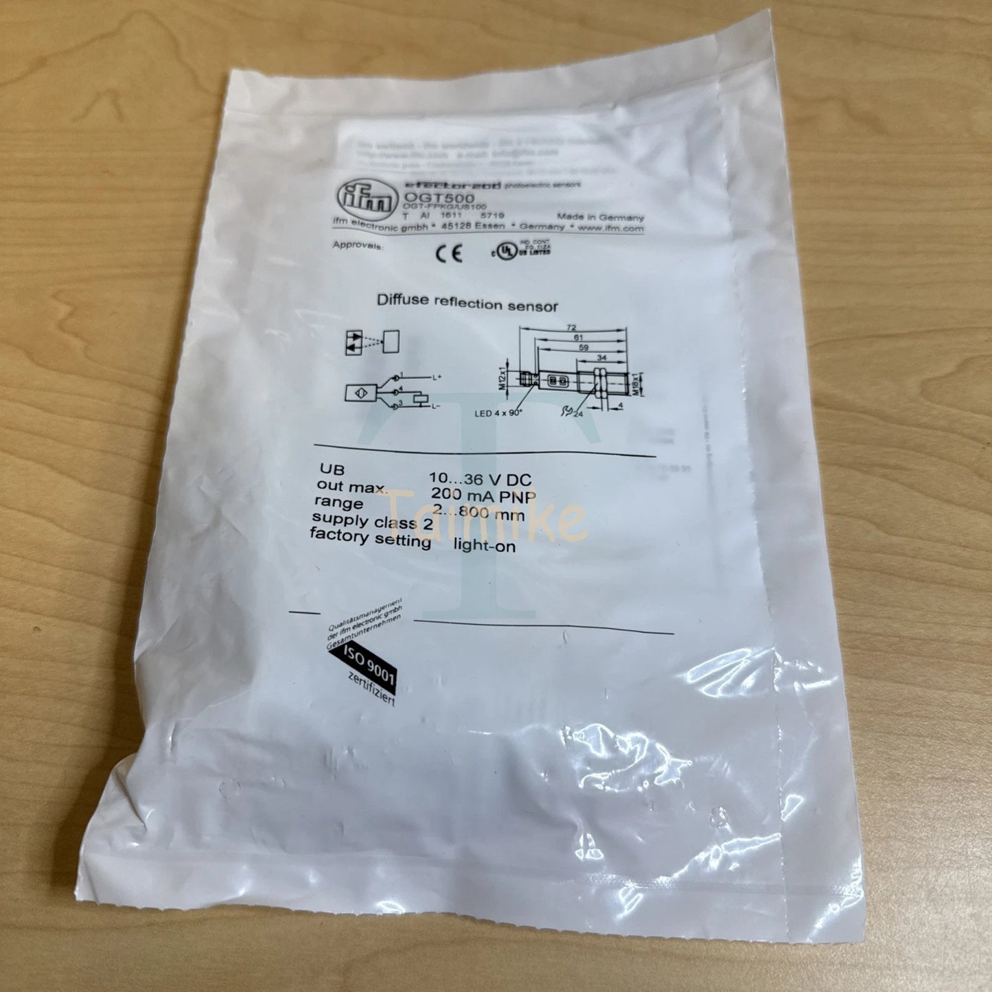 ! IFM OGT500 Photoelectric Proximity Diffuse Reflection Sensor OGT-FPKG/US100