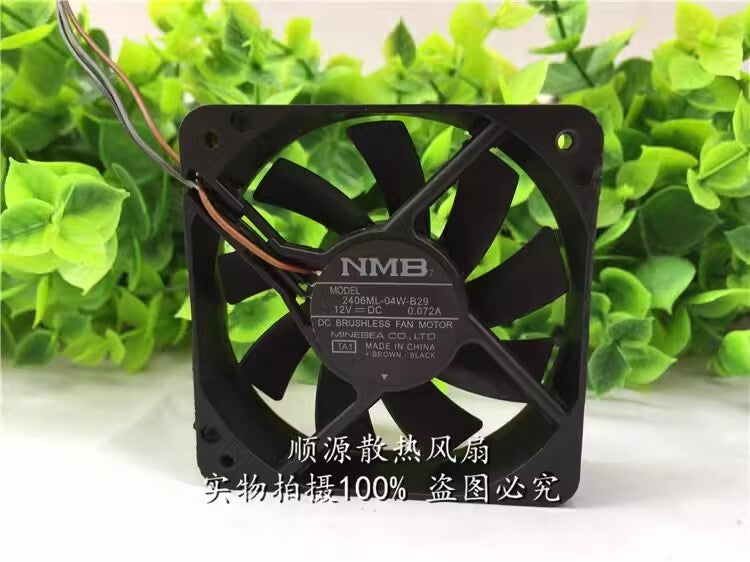 NMB 2406ML-04W-B20 DC12V 0.072A 60*60*15MM 3-Wire Dual Ball Cooling Fan