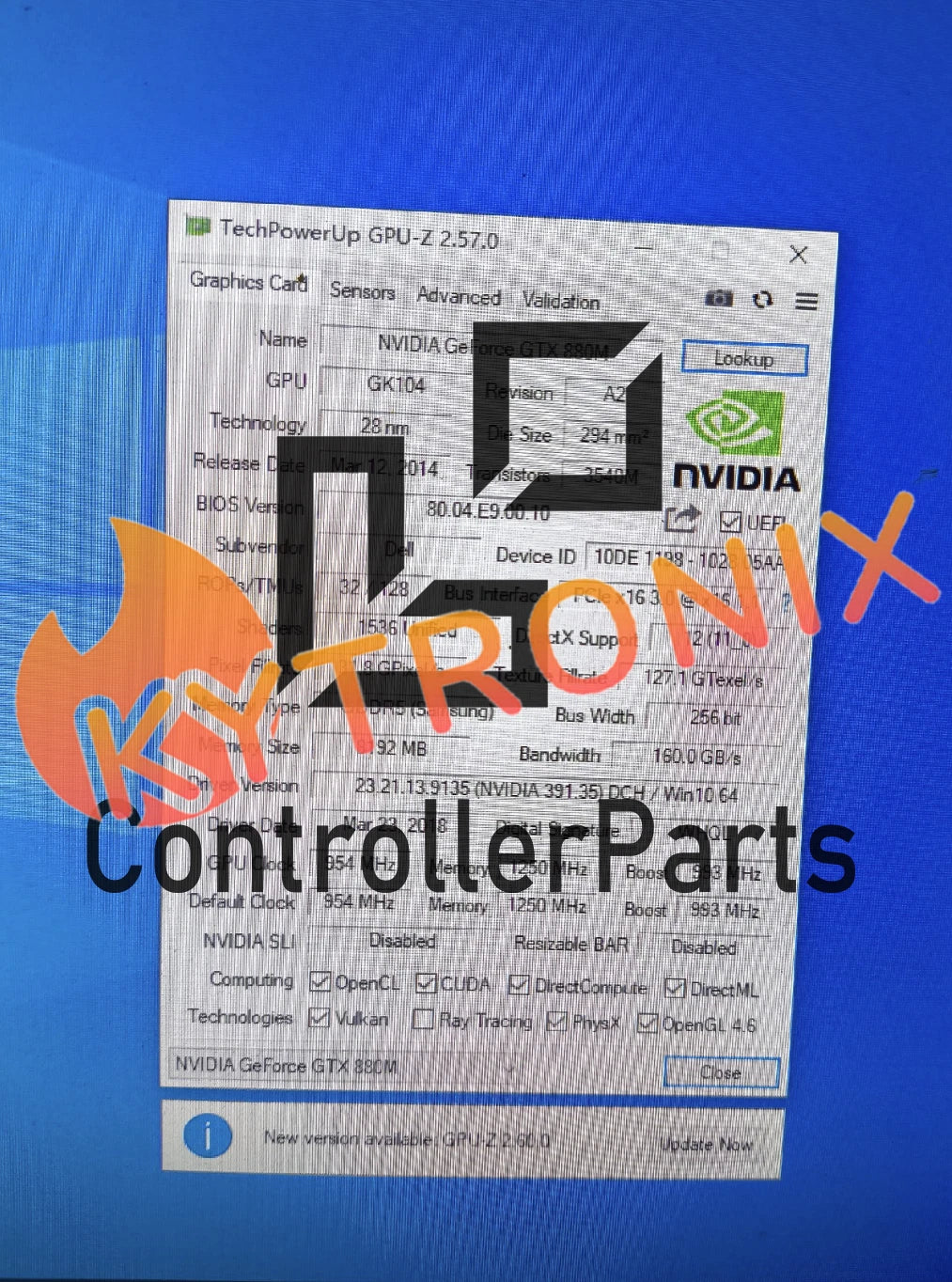 Nvidia GeForce GTX880M Graphics N15E-GX-A2 8Gb GDDR5 Alienware Laptop