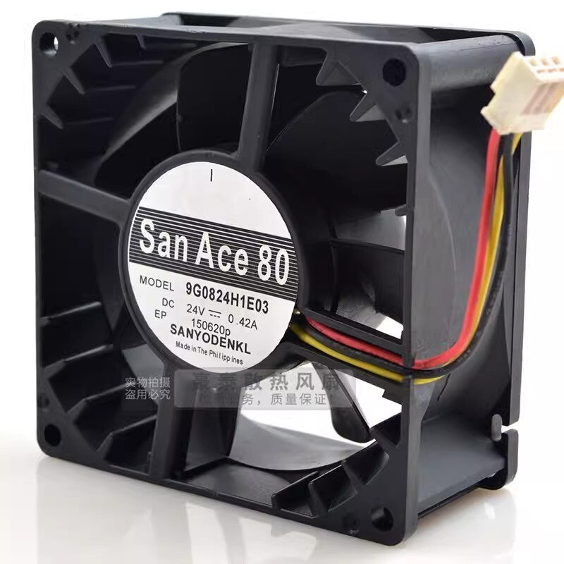 SANYO 9G0824H1E03 8038 DC24V 0.42A 8CM 3-Pin Inverter Cooling Fan