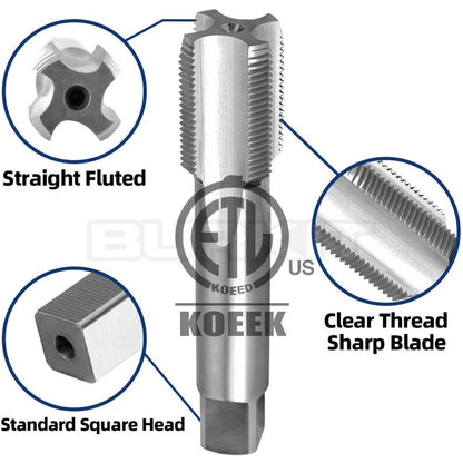 2"-12 UN Thread Tap Right Hand, HSS 2" x 12 UN Straight Fluted Tap