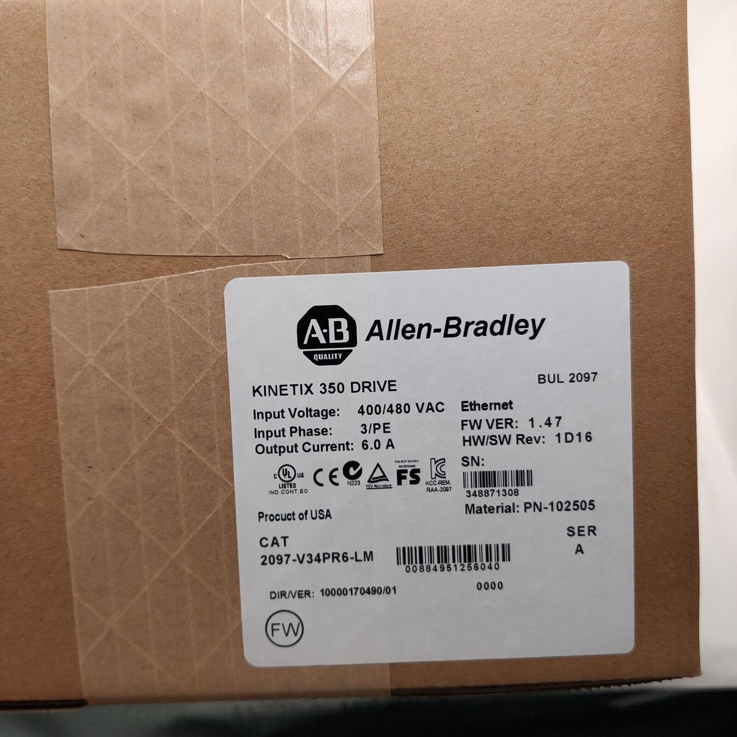 Allen Bradley 2097V34PR6LM Servo Driver Kinetex 350, 2097V34PR6LM - ALLEN BRADLEY