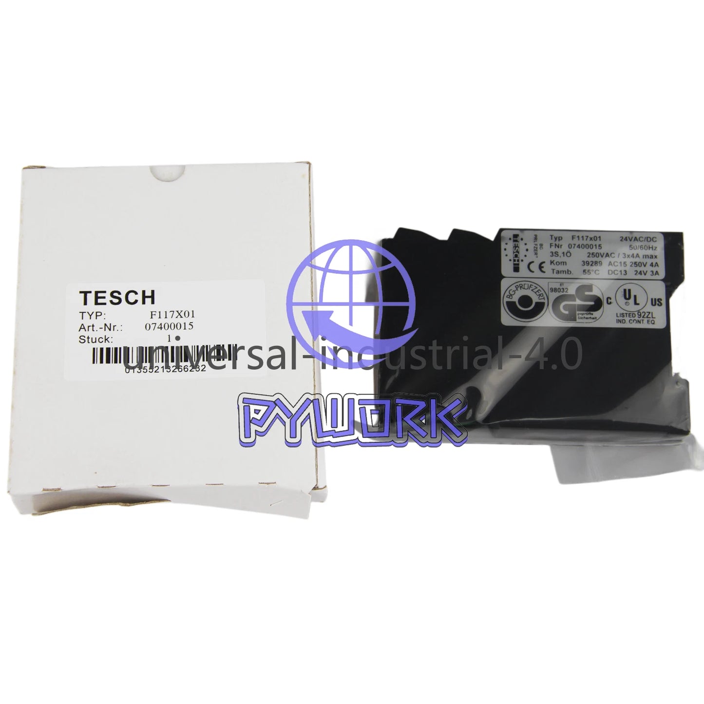 1PC TESCH Type F117X01 24VAC NO.07400015 Safety Relay 50/60Hz