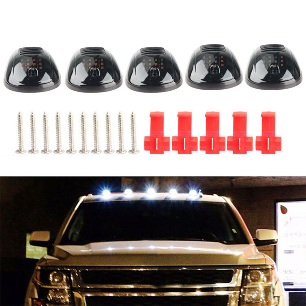 5×Smoked LED Roof top Cab Running Marker Light For Ford F150 F250 Truck Cab