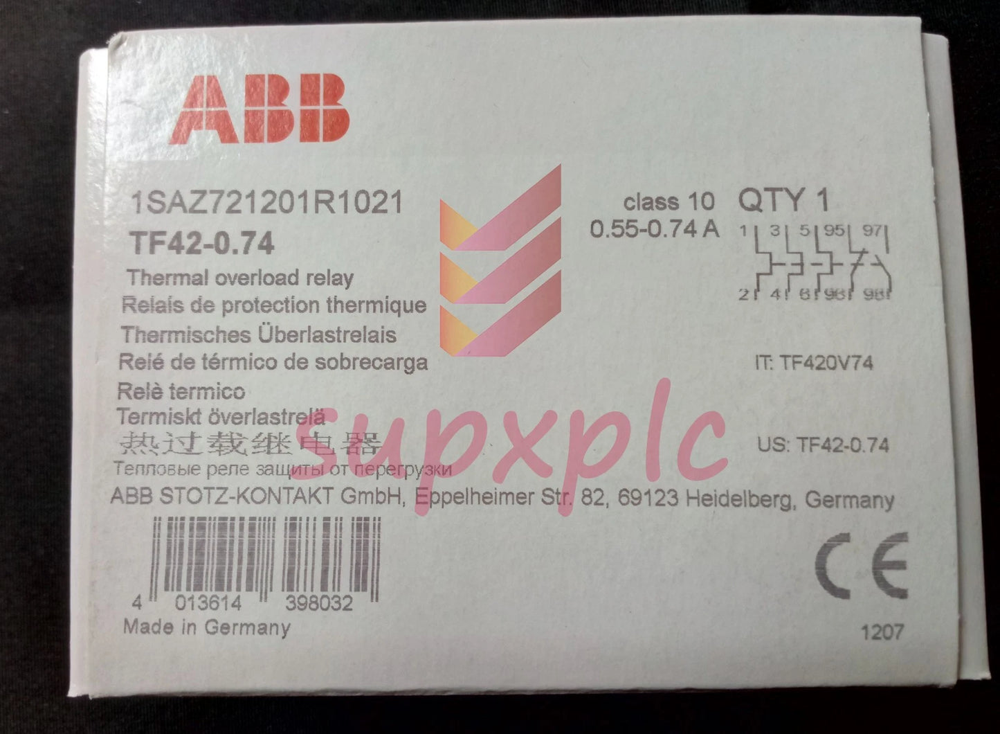 1pcs ABB Thermal Overload Relay TF Series TF42-0.74 (0.55-0.74A)