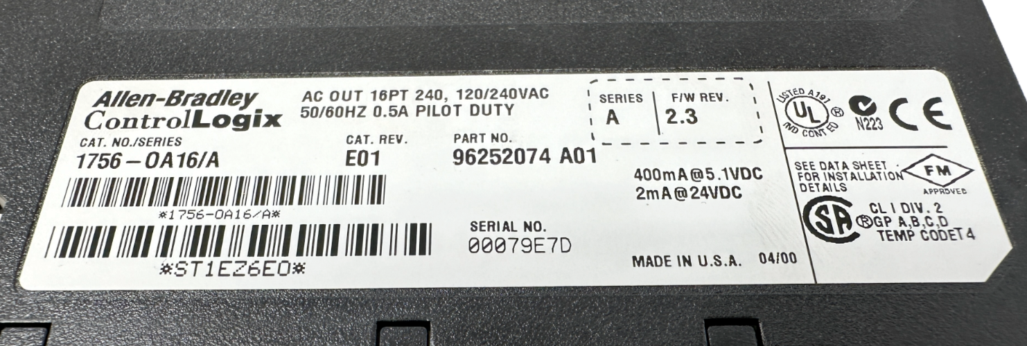used Allen-Bradley 1756-OA16 Output Module - ALLEN-BRADLEY