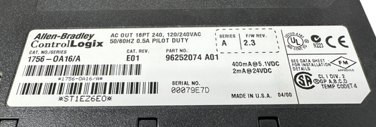 used Allen-Bradley 1756-OA16 Output Module - ALLEN-BRADLEY