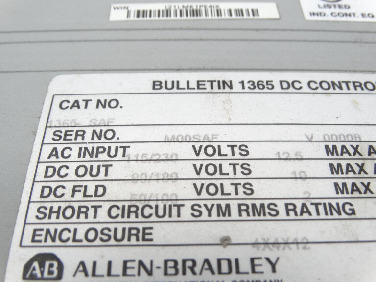 Allen Bradley 1365-SAF Series A Drive - ALLEN BRADLEY