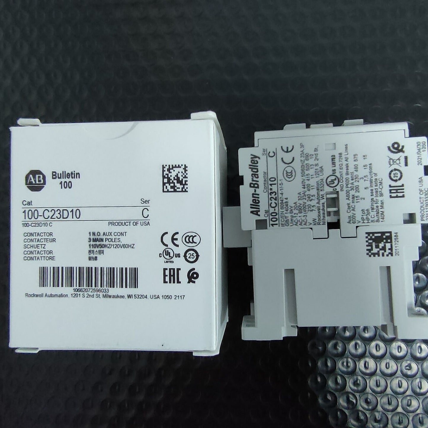 Allen-Bradley 100-C23D10 IEC Contactor 110/120 VAC 3-P 23A New Factory Sealed - High-Efficiency Industrial Contactor - ALLEN-BRADLEY