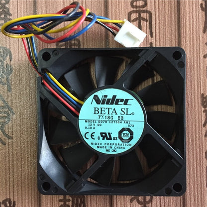Nidec D07R-12T5S4 AH1 7015 DC12V 0.10A 7CM 4-Wire PWM Temperature Control Fan