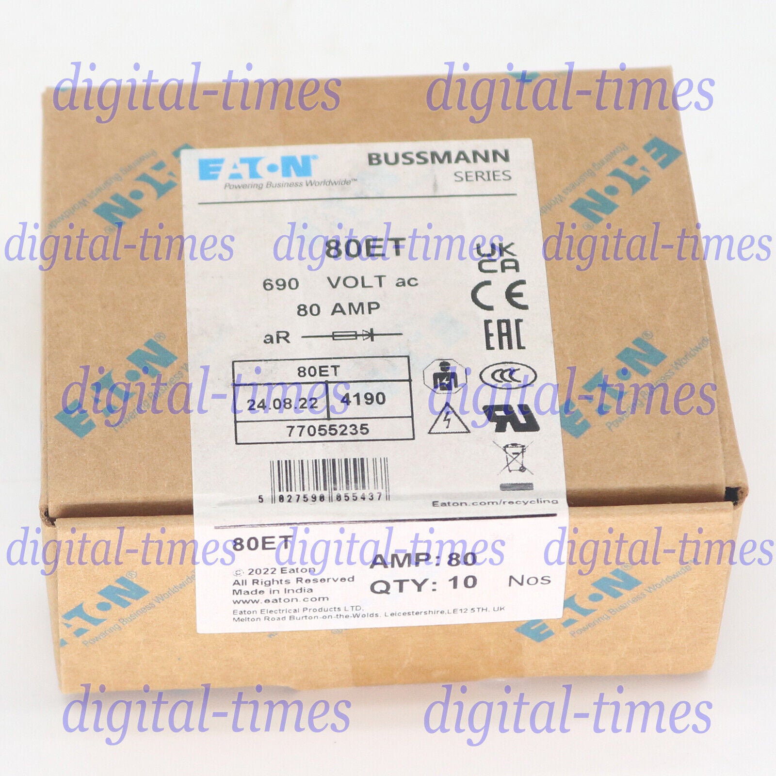 Fuse Bussmann Eaton BX88:4 80ET 80A 690V - BUSSMANN