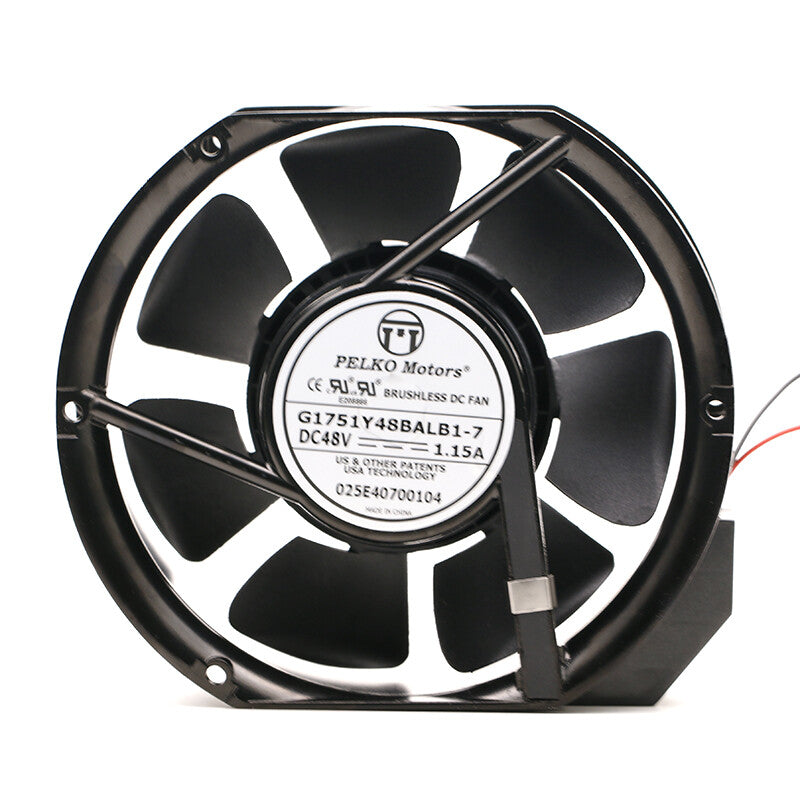 1pcs PELKO Motors G1751Y48BALB1-7 17051 48V 1.15A Large air volume metal DC fan
