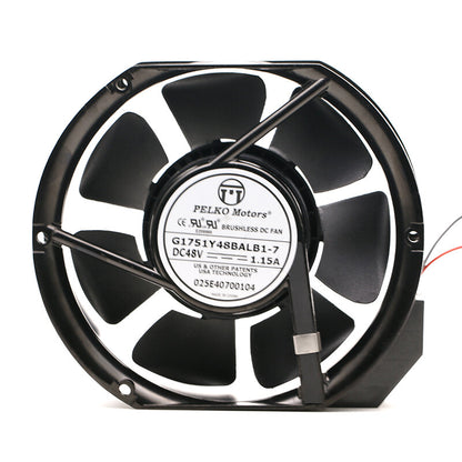 1pcs PELKO Motors G1751Y48BALB1-7 17051 48V 1.15A Large air volume metal DC fan