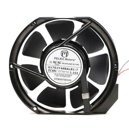 1pcs PELKO Motors G1751Y48BALB1-7 17051 48V 1.15A Large air volume metal DC fan